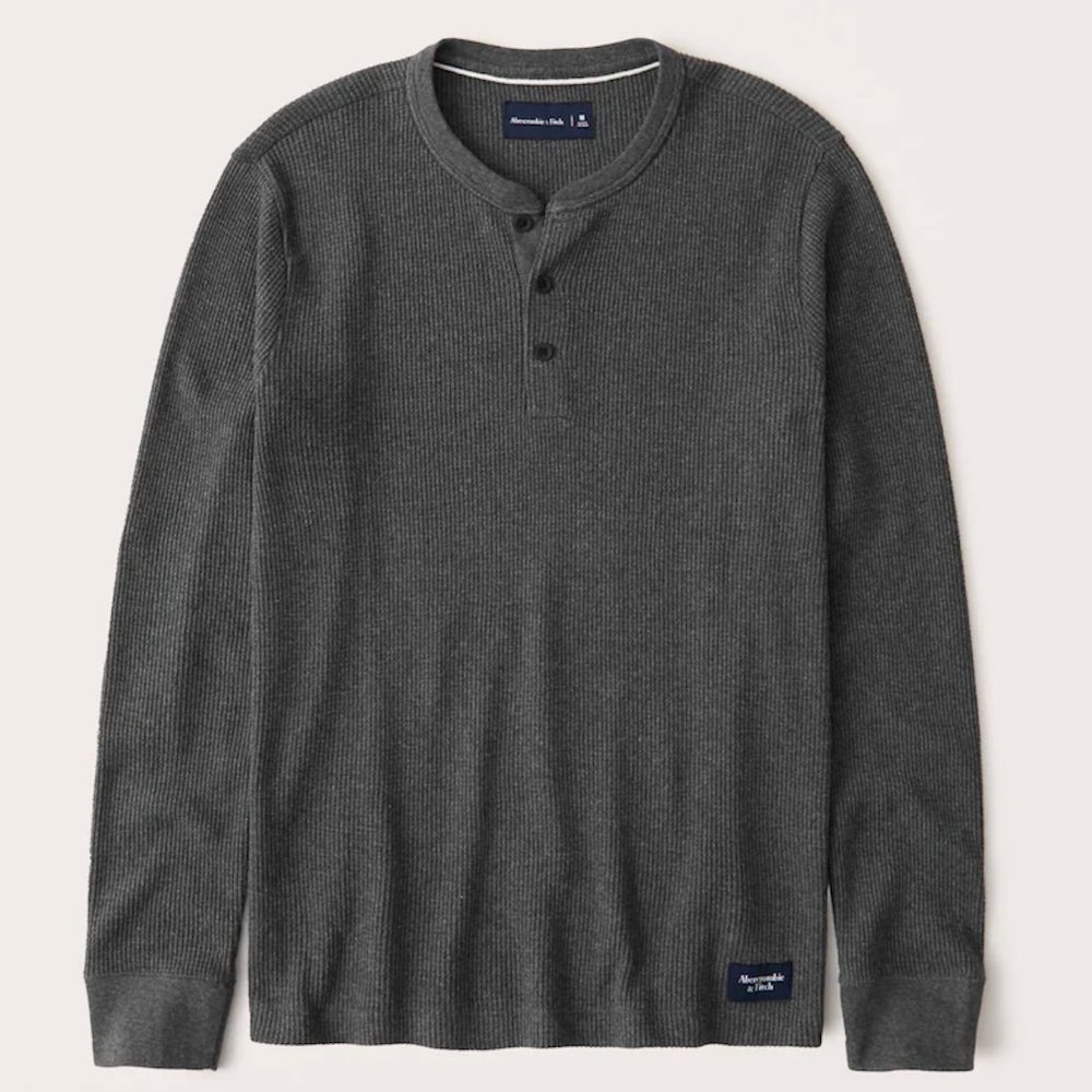NWT Abercrombie Long-Sleeve Waffle Henley